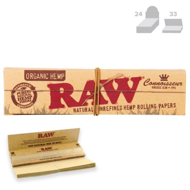 RAW Organic Connoisseur Paper Kingsize Slim + Tips